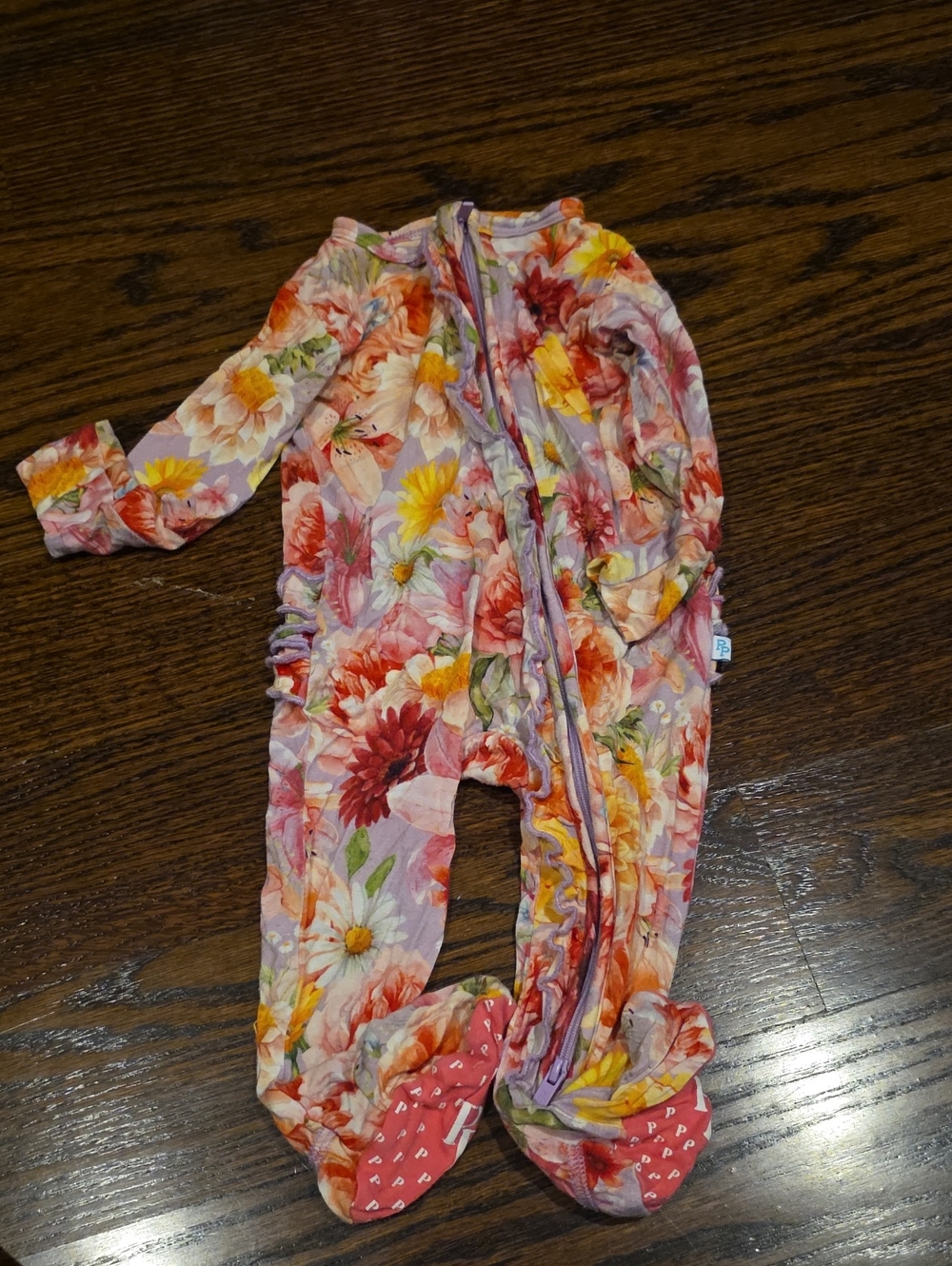Posh Peanut Floral Footie in Pink, Yellow, Green